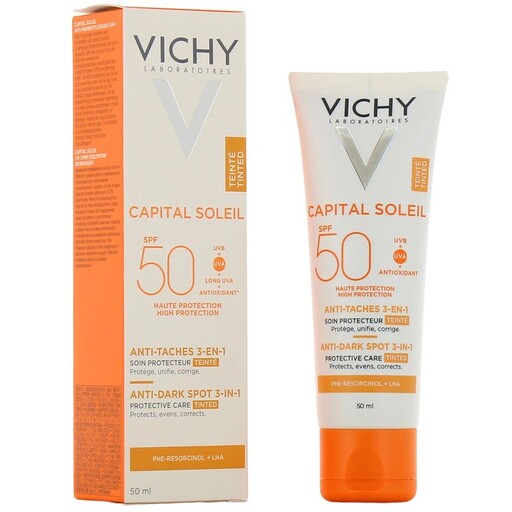 کرم ضد آفتاب رنگی ویشی SPF 50 مدل Anti Taches 3in1 ‌مناسب انواع پوست حجم 50 میلی‌لیتر