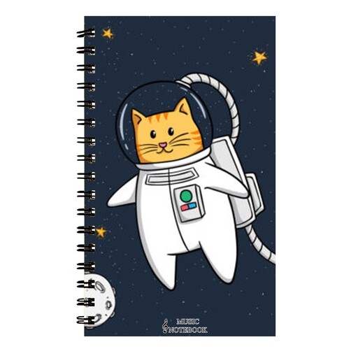 دفتر نت موسیقی طرح گربه در فضا کد DN-508