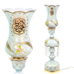 شمعدان برقی با شعار یا فاطمه الزهرا و یا صاحب الزمان علیهماالسلام ارتفاع 64 سانتی متر (700831) سفید 42