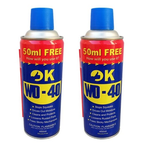 اسپری روان کننده اوکی مدل WD-40 حجم 450 میلی لیتر بسته 2 عددی