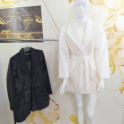 پالتو سوئیت دخترانه و زنانه مدل کتی با رنگهای مشکی و سفید و سایز های 1-2 مناسب سایز های 38 تا 46 