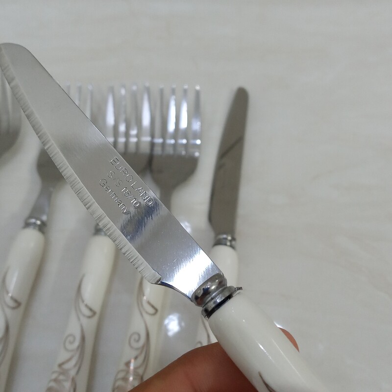 کارد و چنگال سرامیکی 2 عددی به صورت تکی ، چاقو و چنگال میوه خوری تکی 
