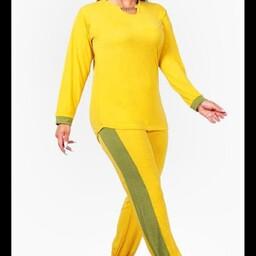 ست تونیک شلوار  پیراهن شلوار بلوز شلوار زنانه در رنگبندی شاد فری سایز 38 تا 44