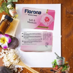 صابون 100 درصد گیاهی حاوی گل رز برند فلورونا FLORONA

