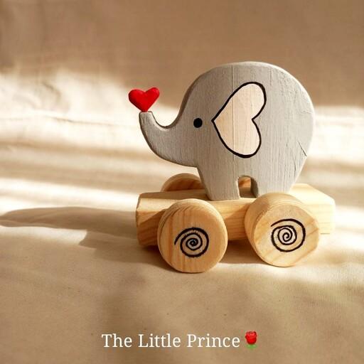 اسباب بازی چوبی دستساز  طرح فیل 
