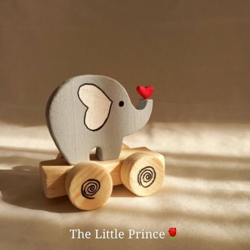 اسباب بازی چوبی دستساز  طرح فیل 