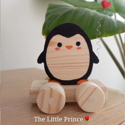 اسباب بازی چوبی دستساز طرح پنگوئن 