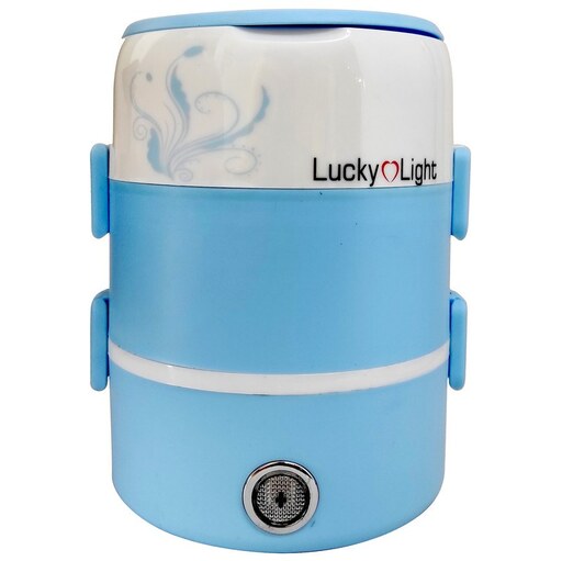 ظرف غذا lucky light دو طبقه (هیتر دار)ظرف غذا برقی مدل لاکی لایت-لانچ باکس برقی - ارسال رایگان