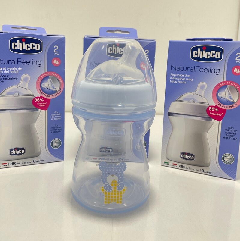شیشه شیر نوزاد چیکو اصل - 250 میل - نچرال و آنتی کولیک - ضدنفخ - ساخت ایتالیا