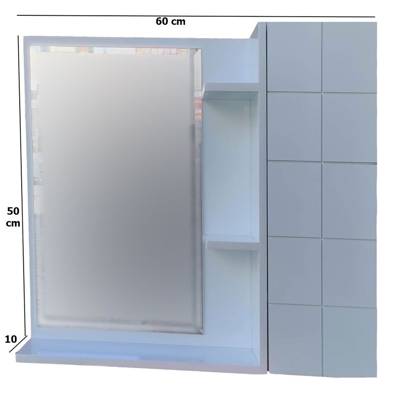 آینه و باکس سرویس بهداشتی مدل 5060 مربع ارسال رایگان با باربری یا چاپار 