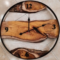 ساعت چوبی دایره روستیک