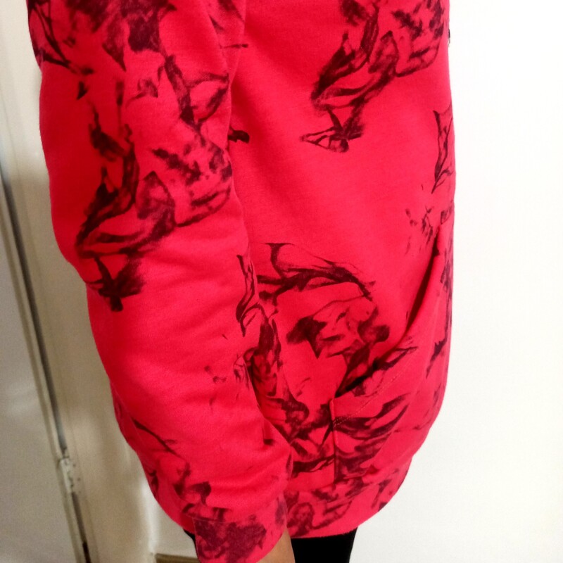 هودی کلاهدار بلند سرخابی پاییزه دخترانه زنانه مجلسی توکرکی پشمی گرم دارای جیب بزرگ پارچه ضد حساسیت باالیاف طبیعی