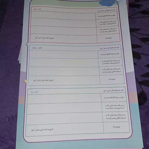 پوشه کار اقتصادی  دانش آموز