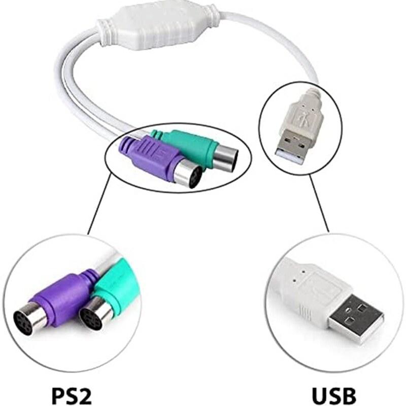 کابل تبدیل برددار PS2 به USB ای نت 0.3 متری