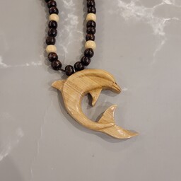 گردنبند دلفین زیبا چوبی دستساز چوبی گالری 