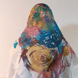 حراج روز معلم روسری نخی با طرح شاد تک رنگ 