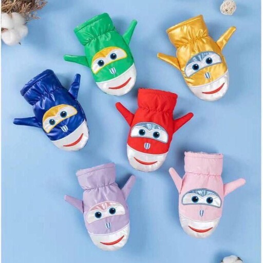 دستکش بچگانه فانتزی هولوگرام ضد آب وارداتی کیفیت تضمینی رنگبندی متنوع و جذاب مناسب حدود سنی 1 تا 4 سال داخل خز 
