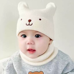 ست کلاه و شال رینگی نوزادی وارداتی کیفیت تضمینی مناسب نوزاد تا 2 سال رنگبندی متنوع و جذاب جنس بافت اعلا 