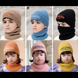کلاه و شال رینگی بچگانه وارداتی کیفیت عالی رنگبندی متنوع و جذاب جنس بافت اعلا مناسب حدود سنی 2 تا 5 سال 