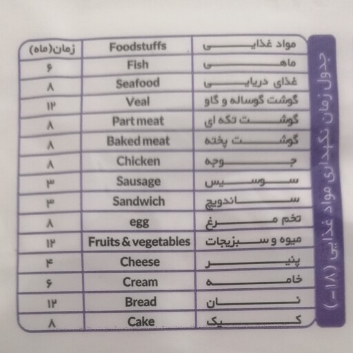 کیسه فریزر تقویمی چسبی تجزیه پذیر فود گرید سایز بزرگ 25 در 35 زمستانه 80 عددی 