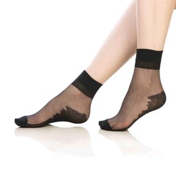 جوراب شیشه ای زنانه دو ربع کفی دار رنگ ثابت با کیفیت مشکی و رنگ پا