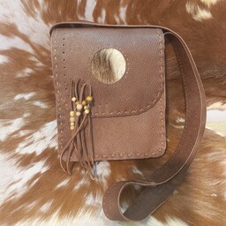 کیف چرمی دست ساز با چرم طبیعی و تریشه 