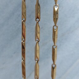 ست زنجیر و دستبند کبریتی طلایی مردانه