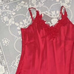 لباس خواب گیپوری ساتن برند Emaدر رنگ قرمز فری سایز