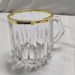 نیم لیوان لب طلا شیک مناسب پذیرایی بلور شفاف . با کیفیت  مدل ساکورا . 