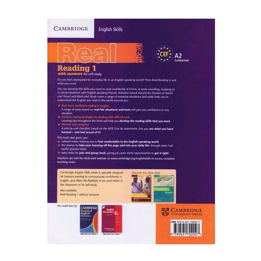 کتاب Real Reading 1  به همراه پاسخنامه اثر Liz Driscoll از انتشارات Cambridge

