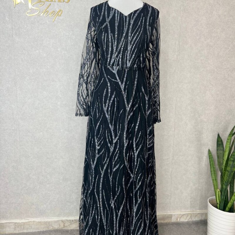 لباس بلند مجلسی درختی جنس شاین سایز48تا54 با ارسال رایگان 