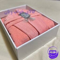 حوله تن پوش یا پالتویی EVLEN صورتی گلبه ای سایز لارج و ایکس لارج(L-XL-125)