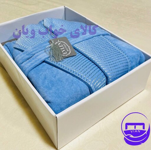 حوله تن پوش یا پالتوییEVLEN  آبی سایز ایکس لارج و2ایکس لارج(XL-2XL-135)