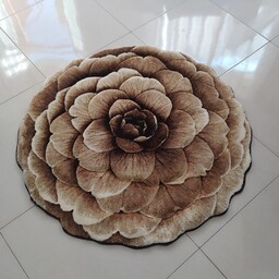 فرش 3 بعدی زرباف طرح گلسا رنگ شکلاتی 1 متر 