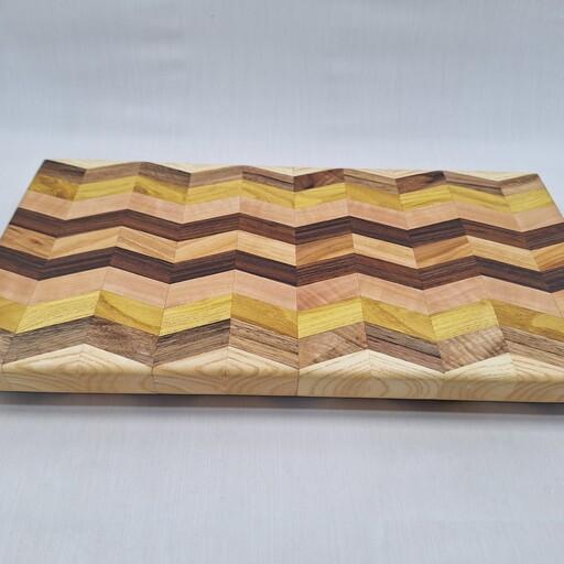 تخته گوشت چوبی .ساخته شده با 110 عدد بلوک چوبی از انواع چوب 