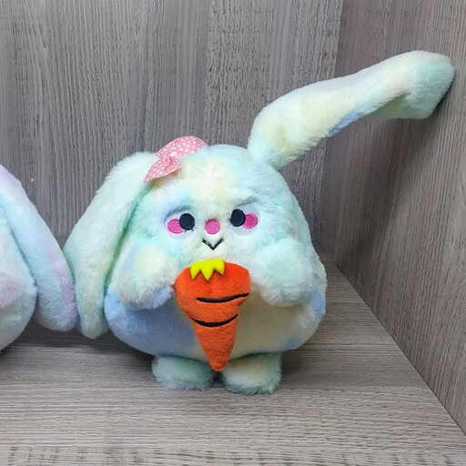 عروسک پولیشی خرگوش کپل   عروسک خرگوش هویج به دست  عروسک پولیشی