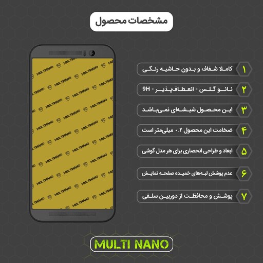 محافظ صفحه نمایش مولتی نانو مدل X-S1N برای موبایل  اچ تی سی One M9