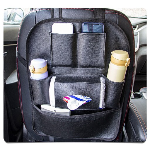 کیف چرمی پشت صندلی خودرو نظم دهنده ای با کیفیت با رنگ بندی متفاوت 