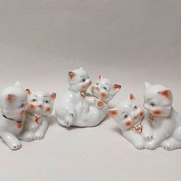 مجسمه سه تایی گربه ملوس 