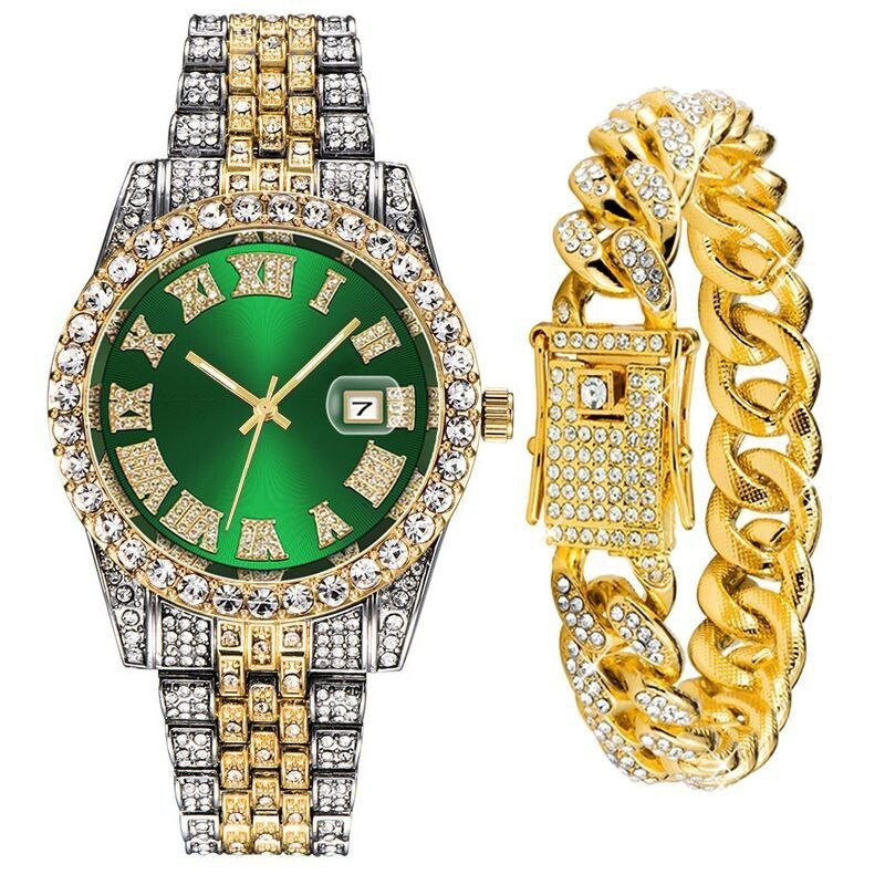 ساعت رولکس فول نگین طرح با دستبند قیمت هر دو باهم 