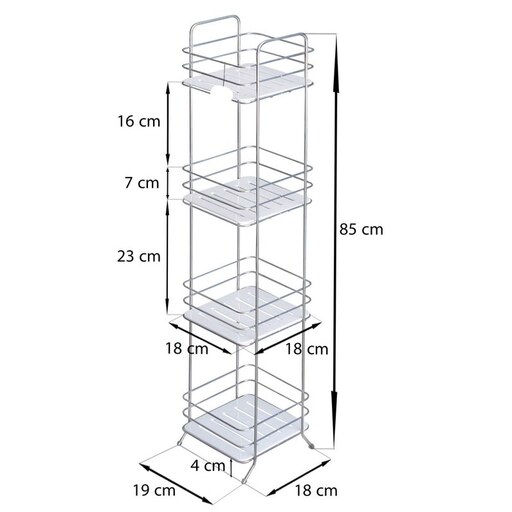 قفسه حمام کنتراست مدل ایستاده 4 طبقه رنگ بندی 