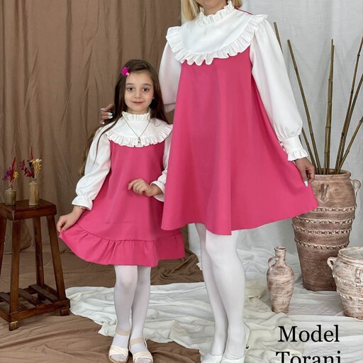 پیراهن دخترانه قابل ست کردن مادر و دختر در یه سایزبندی و 5 رنگبندی با ارسال رایگان 