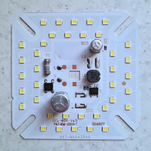 چیپ ال ای دی 40 وات برق مستقیم صفحه لامپ ماژول دی او بی . رنگ سفید مهتابی جهت تعمیر لامپ chip led dob 40w 220v ms 