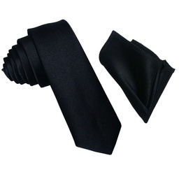 کراوات ساتن ساده به همراه دستمال 