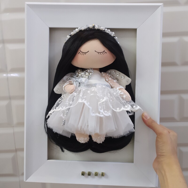 تابلوعروسک فرشته مخصوص سیسمونی عروسک  اتاق دخترانه اکسسوری اتاق کودک