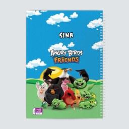 دفتر نقاشی حس آمیزی طرح Angry Birds مدل Sina(با قابلیت تغییر نام)