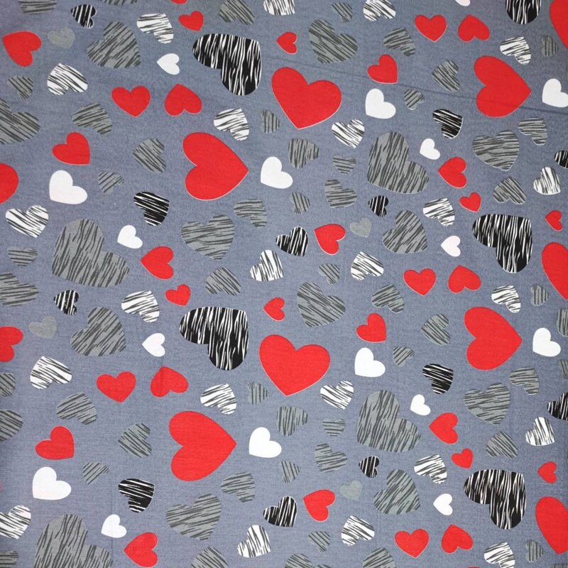 پارچه ملحفه و آشپزخانه طرح هاشور با قلب قرمز عرض 2 متر فروش طاقه ای