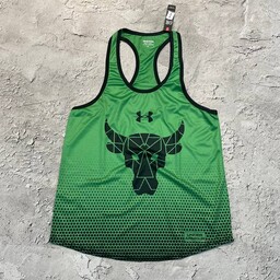 رکابی ورزشی آندرسابلی پشت چاپ طرح راک رنگ سبز  فروشگاه لباس ولوازم ورزشی وبدنسازی کاراکواسپرت 