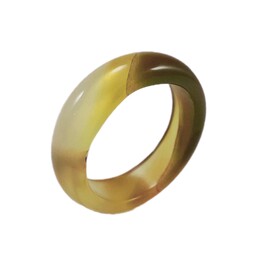 حلقه عقیق سلیمانی زرد و سبز کد T 121
