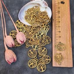 خرجکار درخت سکه مانند حلقه دار مدال ، مناسب ساخت زیورلات وانواع کارهای هنری قیمت 8عددی می باشد .